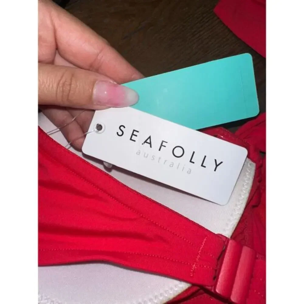 Seafolly Collective‎ Halter Bandeau Bikini Top Chilli Red XL 12